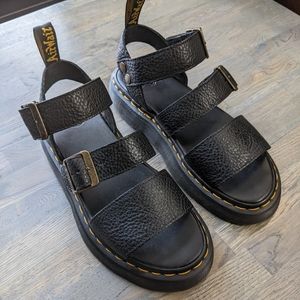 LIKE NEW Dr. Martens Platform Gladiator Sandals, black leather, Women's Size 8